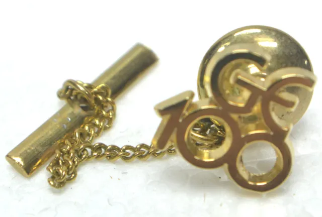 Vtg 1976 gold colored GE 100th Anniversary Tie Tack Pin (BIN T5, GE2)