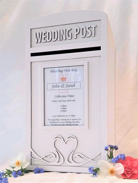 PERSONALISED WEDDING CARD Post Box - Lockable Card Postbox - Wedding ...