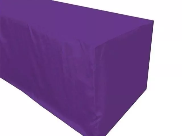 4' ft. Fitted Polyester Table Cover Trade show Booth banquet Tablecloth Purple