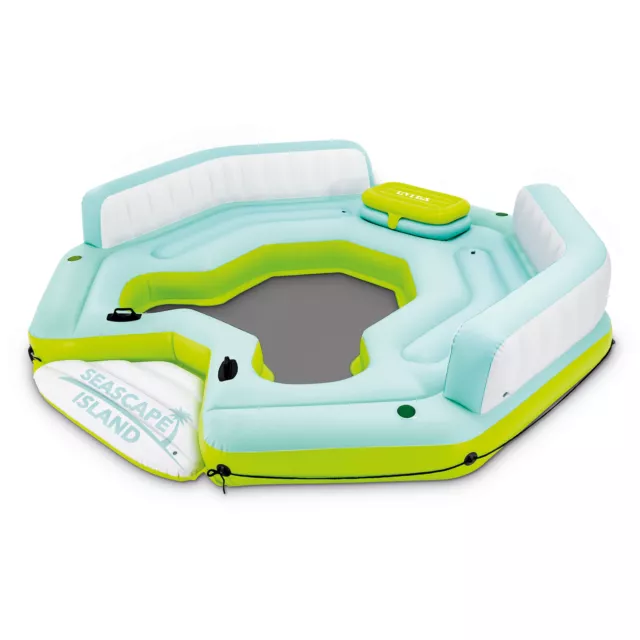 Seascape Island Inflatable Water Lounge w/ Built In Cooler & Backrests(Open Box)