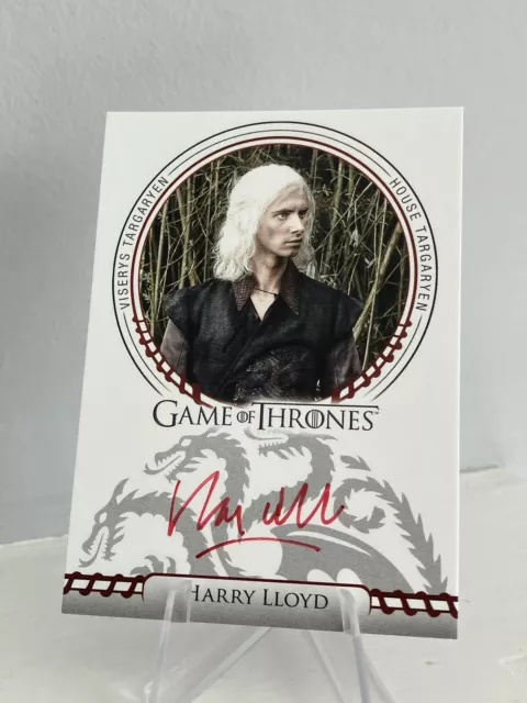 Rittenhouse Game Of Thrones Harry Lloyd As Viserys Targaryen Red Sigil Auto Card