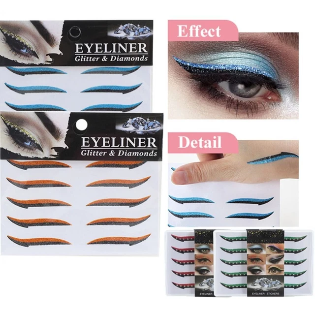 Selbst klebend Crystal Crease Eyeliner Aufkleber  Frauen verkleiden sich