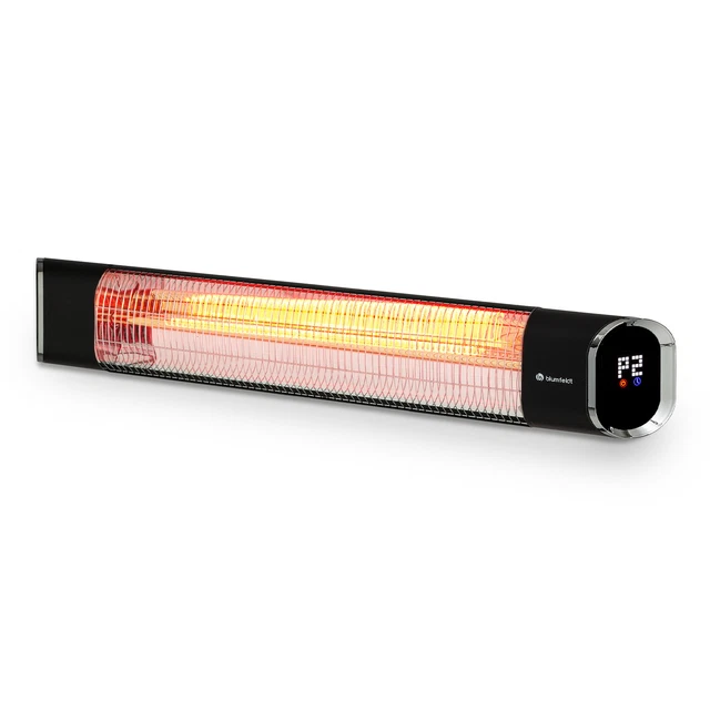 Infrarotheizstrahler Terrasse Heizgerät Garten Heizung IP65 Timer 2000W Schwarz