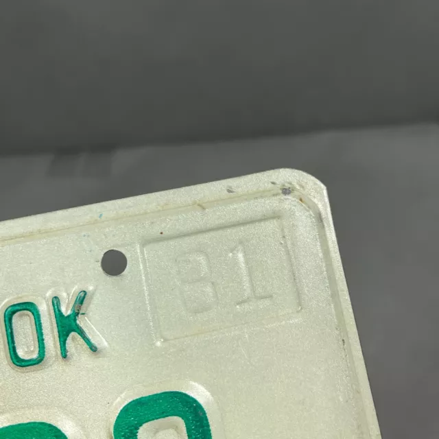 Oklahoma License Plate Sample 1981 Is OK Native State Blank ZA 0000 Tulsa OKC 2