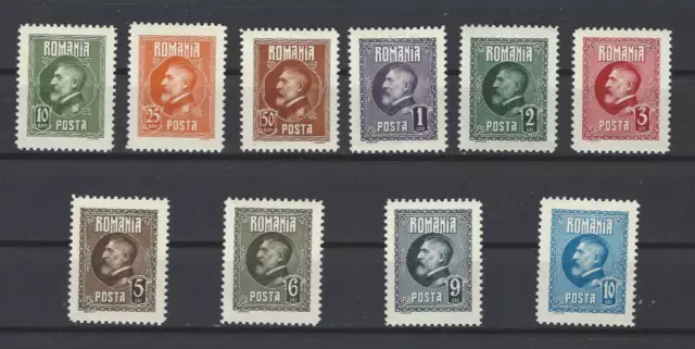 ROMANIA 1926 KING FERDINAND 60th BIRTHDAY SCOTT 291-301 PERFECT MNH