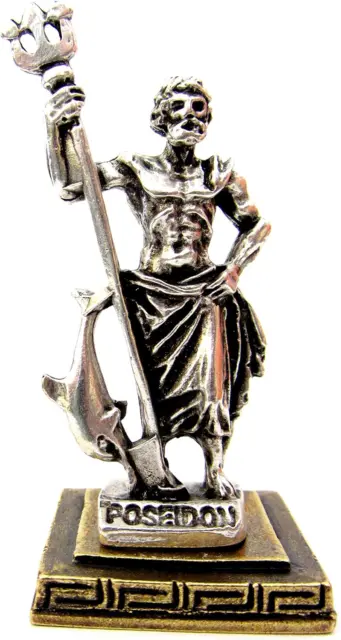 Ancient Greek Zamac Miniature Statue of Poseidon (1662)