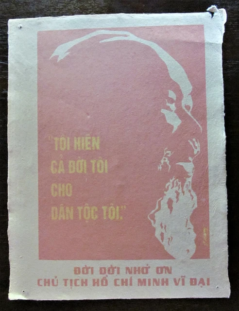 Manifesto di propaganda vintage originale Ho Chi Minh Vietnam 3