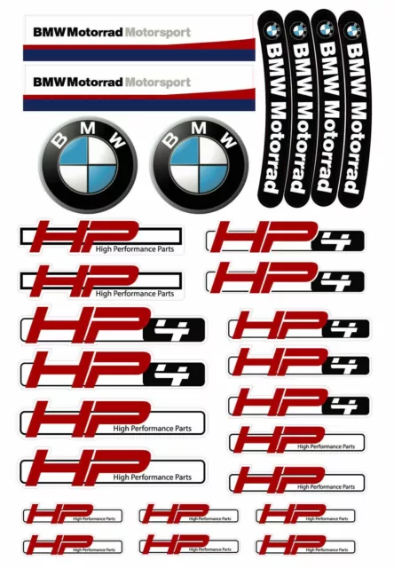 HP4 BMW Motorsport S1000RR Moto Aufkleber Abziehbilder Racing HP Performance ROT