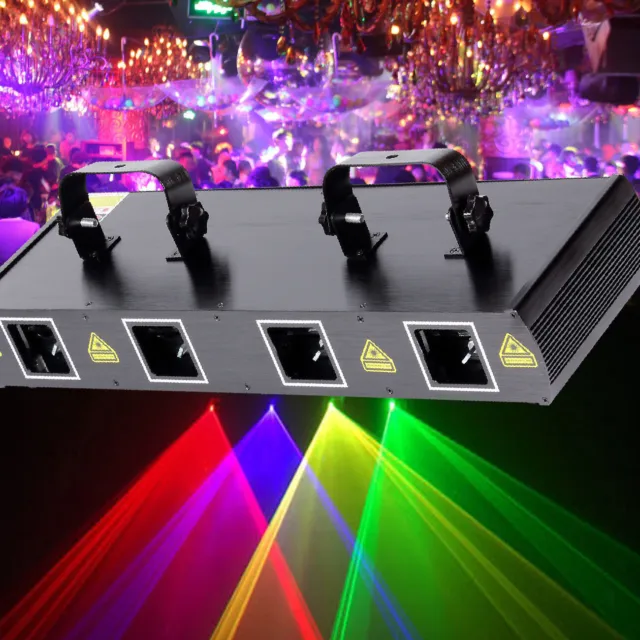 4 Augen LED Laser Projektor RGB DMX Strobe Beam DJ Disco Party Bühnentlicht Show