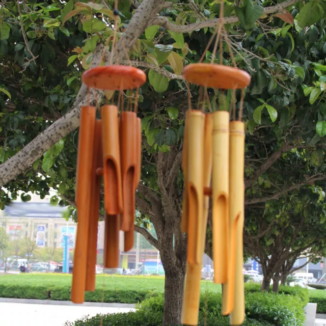 Bamboo Wind Chime Boat Hanging Garden Ornaments Tube Chimes