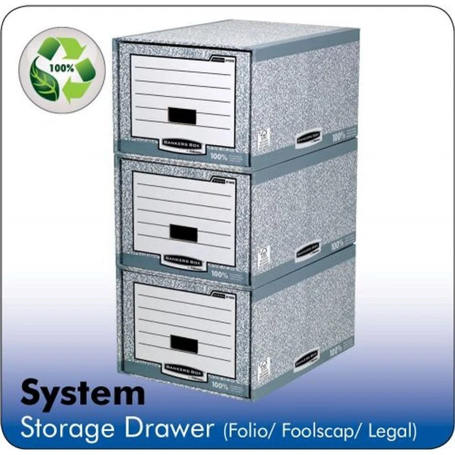 Bankers Box Fellowes System Storage Drawer Board Grey (Pack 5) 1820