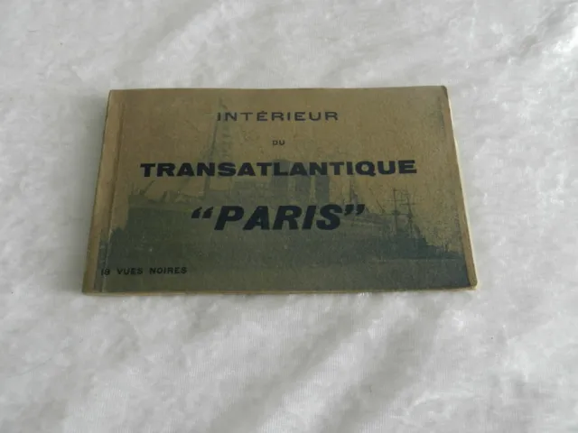 CPA carnet 18 vues carte postale / Intérieur du Transatlantique Paris