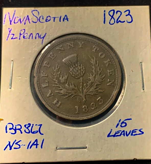 1823 Canada Nova Scotia - Half Penny Token With Hyphen Breton 867