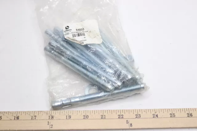 (10-Pk) Lawson Wedge Type Stud Bolt Anchor Steel Zinc 1/2" x 5-1/2" 84033