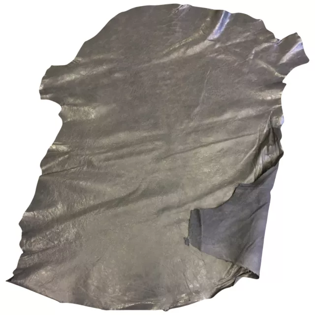 Cuero gris piel de cordero genuina tela de tapicería delgada suave material artesanal
