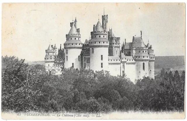 PIERREFONDS 60 Le Château Côté sud CPA written to Mrs. Gallois à Marines in 1922