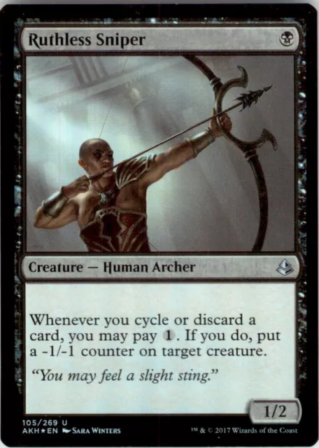 MTG -  Ruthless Sniper-Amonkhet Foil -Photo is of actual card.