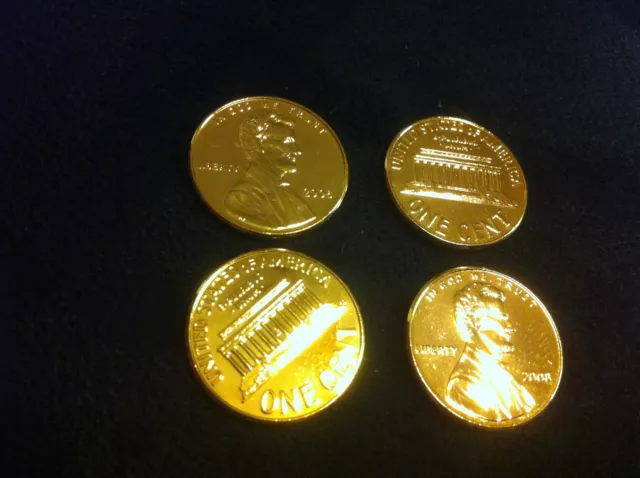 1 PENNY Genuine Pure  24 k gold plated 7 mils Gold layered usa 1 cent