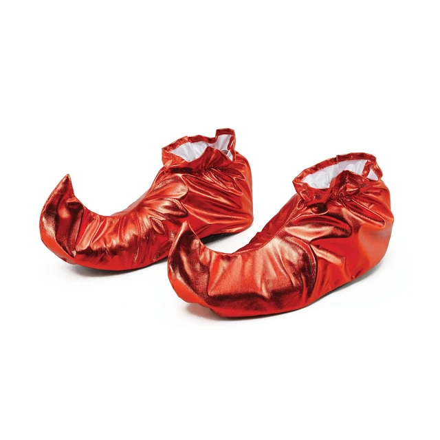 Bristol Novelty BA628 Jester Shoe Cover   1 Pair   Metallic Red   39 cm x 19 cm