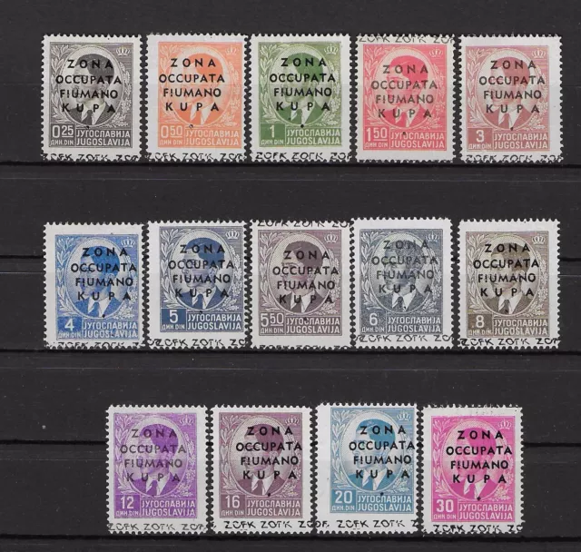 ZONA FIUMANO KUPA 1941 Occupazione Italiana Completa N. 1-14 ** MNH Cv 37500