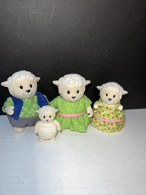 Lil Woodzeez Calico Critters Lot of 11 Animal Figures Fuzzy Flocked Sylvanian