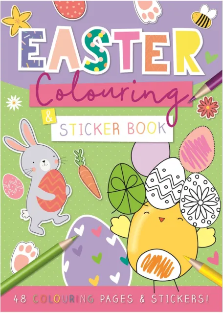 Children's Easter Themed Bunny Egg Colouring & Sticker Activity Book A4 48 Page