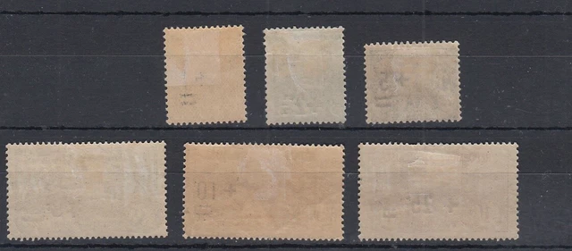 France 1922 War Orphans surcharge MH values, 6 stamps 2