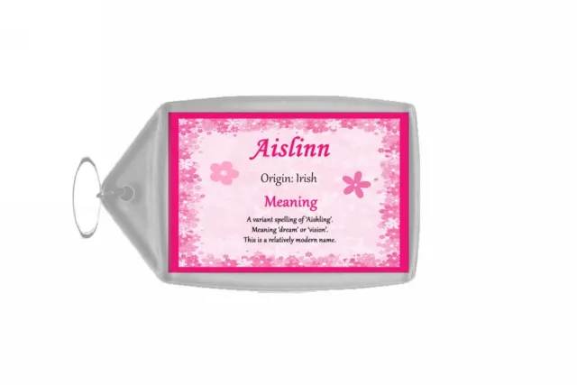 Aislinn Personalised Name Meaning Keyring