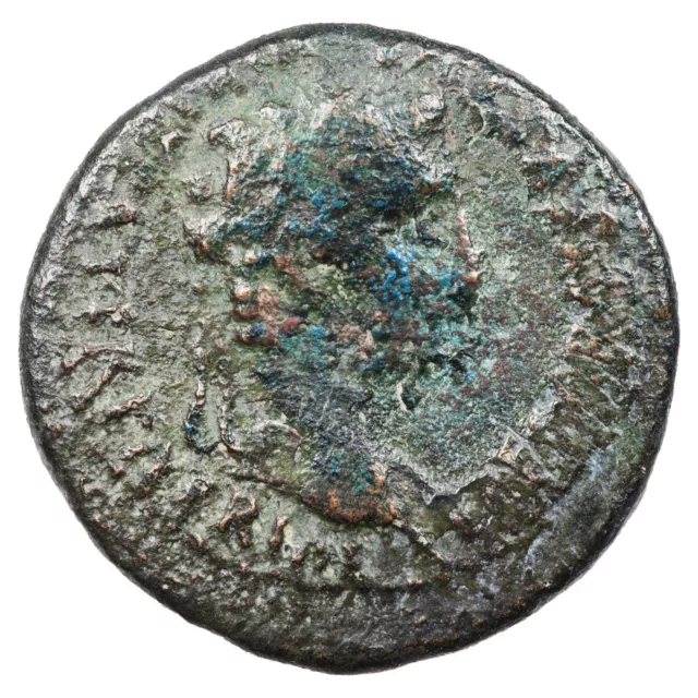 Moneda romana Augusto As En Altar De Lyon -7-3 antes De Jc Cobre