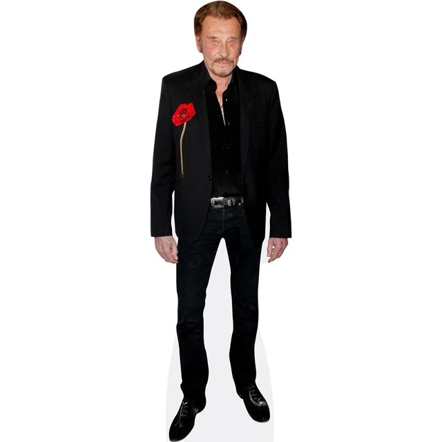 Silhouette Grandeur Nature Johnny Hallyday – Blue Blazer – Découpe Carton – Celebrity Cutouts