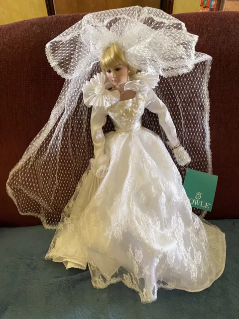 BRINN'S-TOWLE 1994 PORCELAIN DIANA THE BRIDE DOLL Limited Edition 2349/5000 Tag