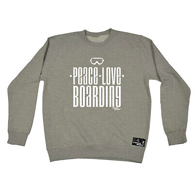 Snowboarding Pm Peace Love Boarding - Mens Novelty Sweatshirts Jumper Sweatshirt