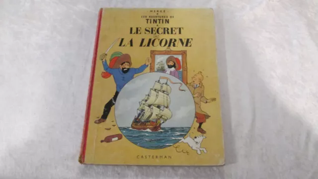 BD Casterman Tintin Le Secret de la Licorne 4e plat B33 1963