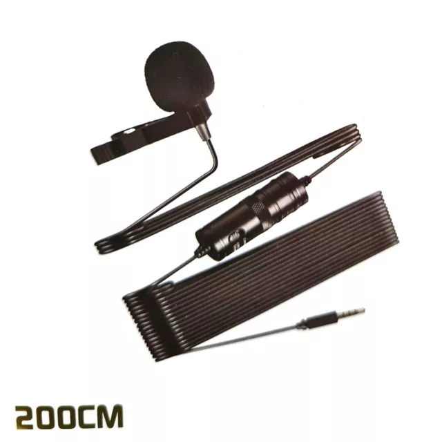 Mini Micrófono Profesional 3.5MM Grabación Cable 200CM Smartphone LD-9200