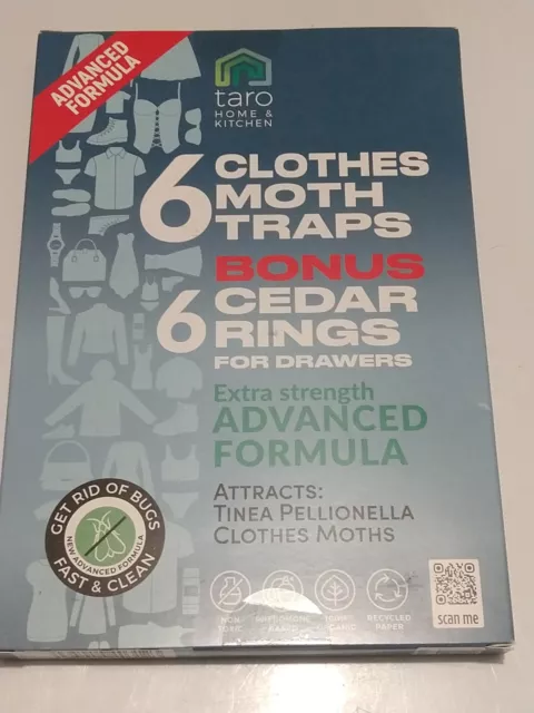 Clothes Moth Traps with Pheromones and Free Cedar Blocks Moth Repellent 6 Pack