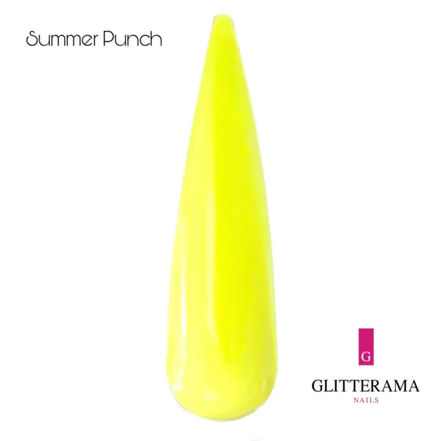 SUMMER PUNCH Yellow coloured acrylic powder Glitterama Nails neon bright vibrant