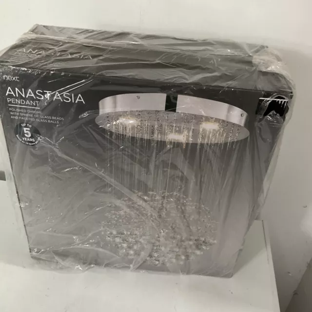 Marke Anastasia Anhänger poliert Chrom Kristall Glas Licht Deckenkronleuchter