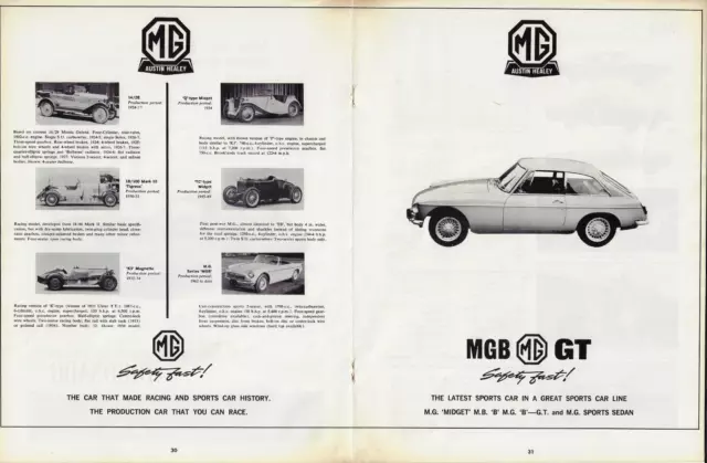 1966 MG MGB GT SportsCar 14/28 Mark III Tigress Midget Magnette VINTAGE PRINT AD