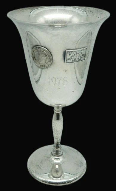 1978 Vintage SHEFFIELD Silver Plate Trophy Wine Goblet Cup THE KITTANSETT CLUB