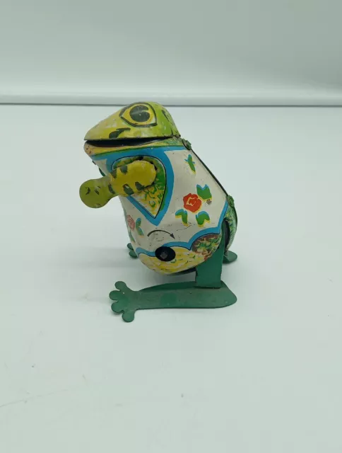 Vintage klapper Frosch Blechspielzeug I.14