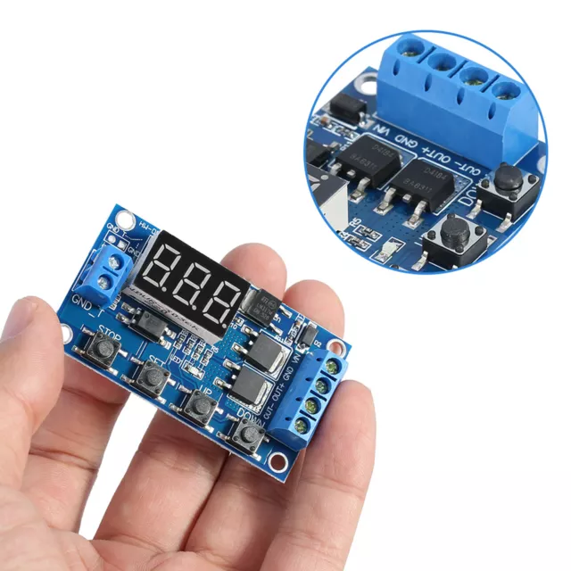 Trigger Cycle Delay Timer Switch Turn On/Off Relay Module+LED Display DC 5-36V 2