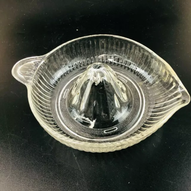 Vtg clear Depression Glass Squeezer Fruit Juicer Reamer