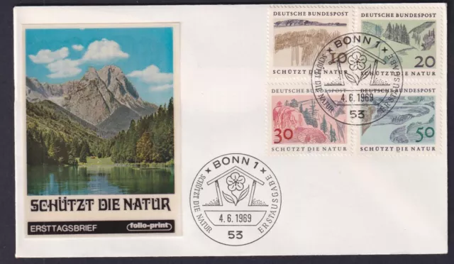 Bund FDC mit 591-594 Europäisches Naturschutzjahr mit ESST  Bonn 4.6.1969