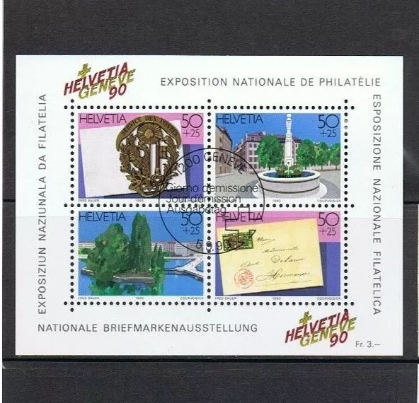 SCHWEIZ , Block 26  "GENF" 1990 mit Sonderstempel.....