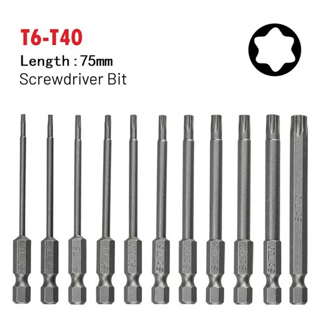 Punta cacciavite punta magnetica utensili manuali T15 T27 T30 T6 T7 gambo esagonale 1/4 pollici