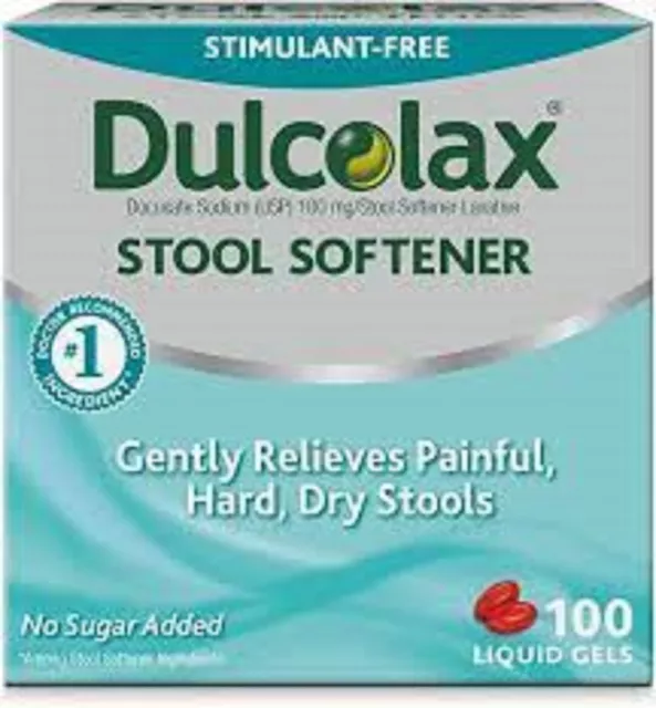 Dulcolax 100mg Stool Softener 100 liquid gels EXP 7/2026 FREE SHIPPING