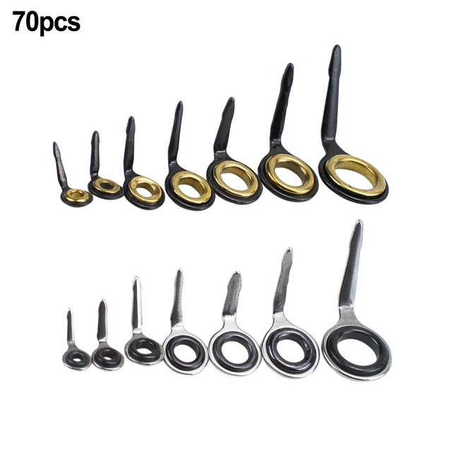 Embouts De Canne à Pêche – Anneaux De Remplacement, 5 Pièces, Diam. œil 5 Mm, Argent/noir