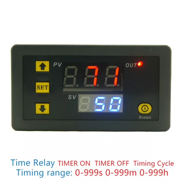 DC 12V 20A Digital Display Time Delay Relay Timing Timer Cycling Module 0-999-MF