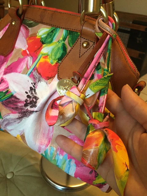 BRAHMIN RARE SATCHEL Lisa Rose Pink Tropical Floral handbag