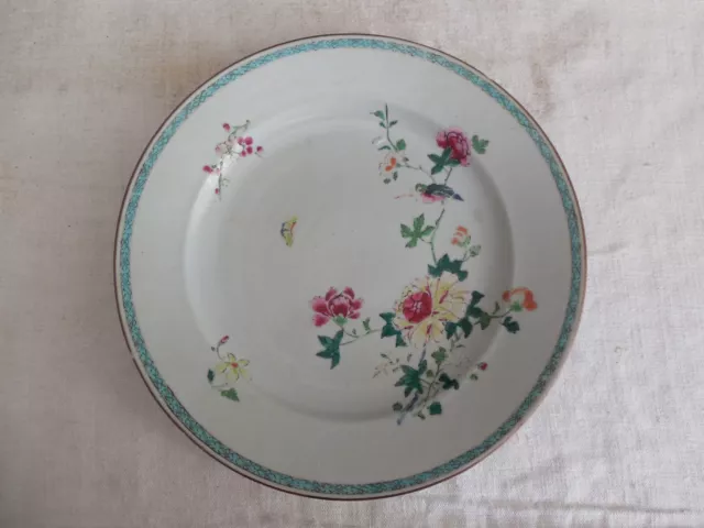 ASSIETTE EN PORCELAINE DE LA COMPAGNIE DES INDES famille verte 18eme siècle